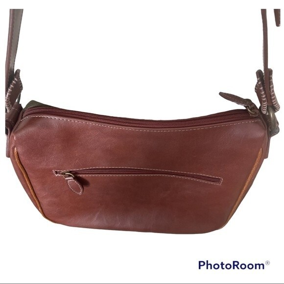 Dockers Suede Army Green & Brown Genuine Leather Purse - Shoulder Bag - EUC - Picture 8 of 11